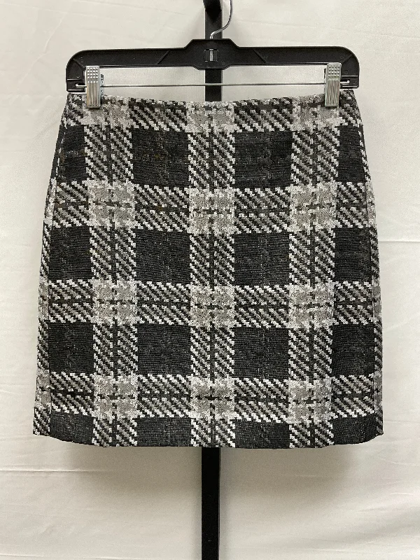 Black & Grey Skirt Mini & Short Loft, Size 2petite