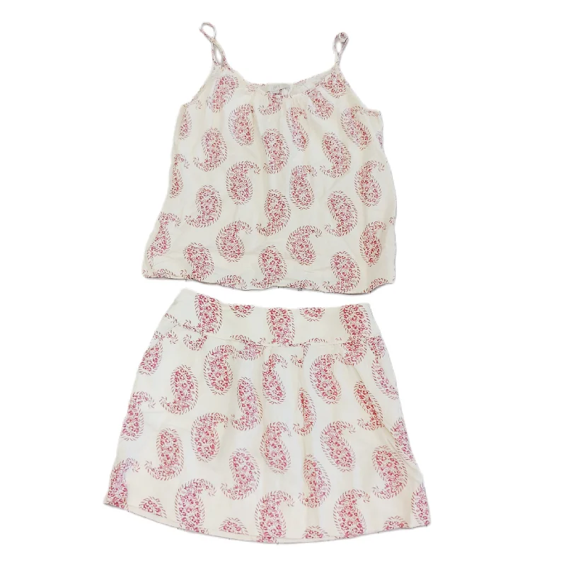 Cream & Red Skirt Set 2pc By Loft, Size: M