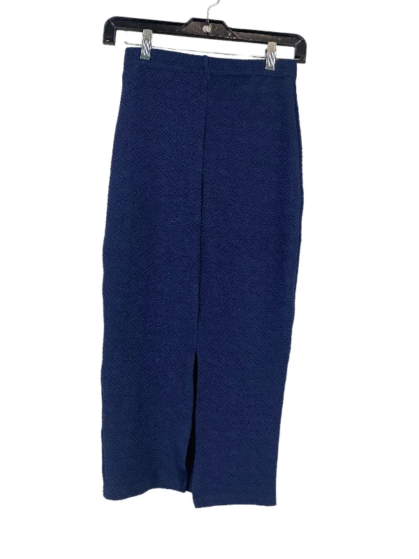 Navy Skirt Midi Shein, Size S