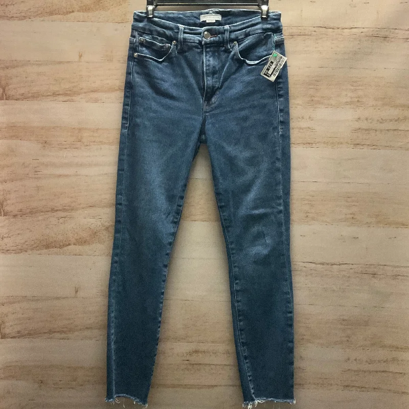 Jeans Cropped By Good American In Blue Denim, Size: 4