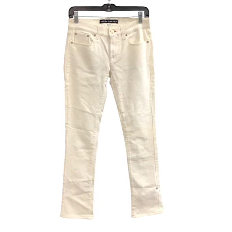 Jeans Designer By Ralph Lauren Black Label In Cream, Size: 4