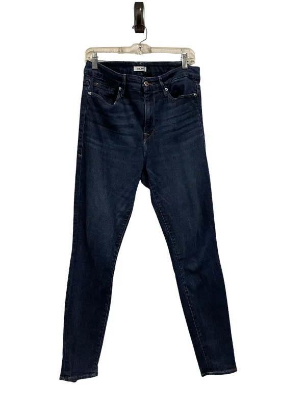 Jeans Skinny By Good American In Blue Denim, Size: 12