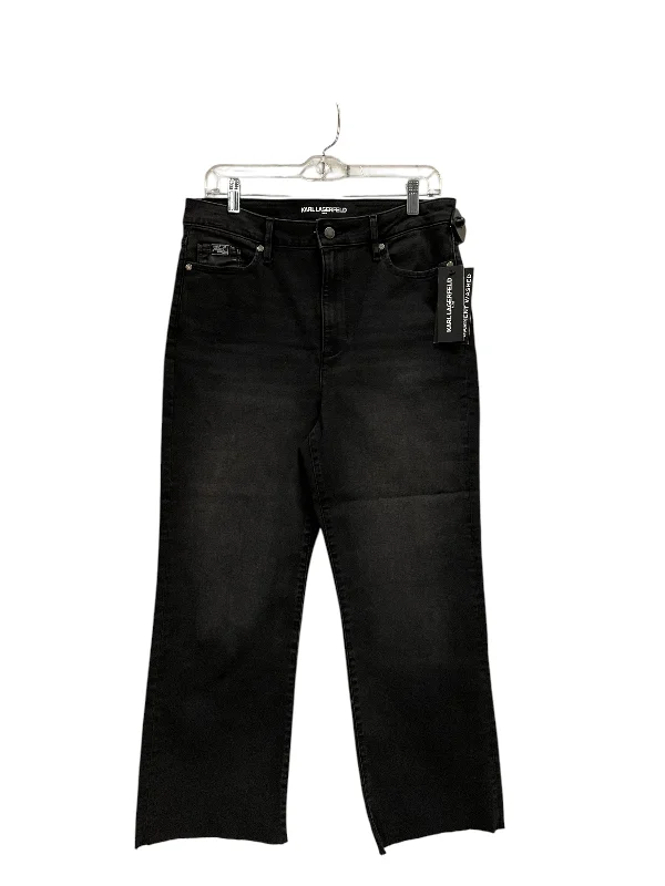 Jeans Straight By Karl Lagerfeld In Black, Size: 12