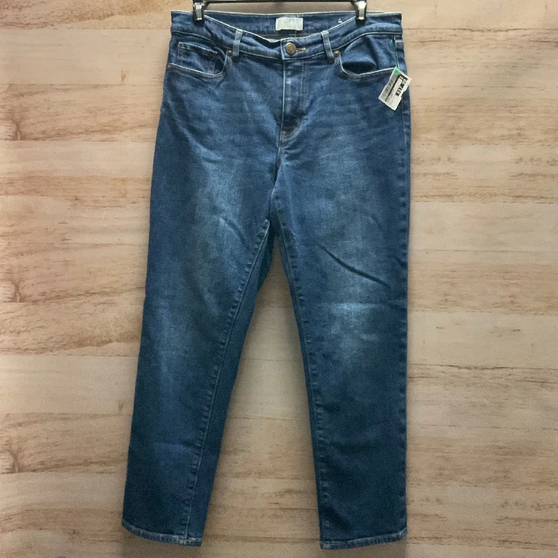 Jeans Straight By Loft In Blue Denim, Size: 4