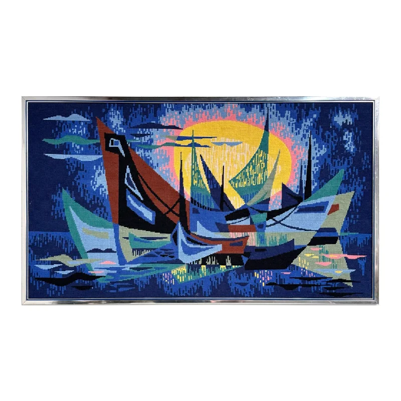 MCM Needlepoint featuring Boats