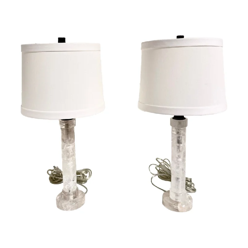 Pair of Crackled Glass Table Lamps