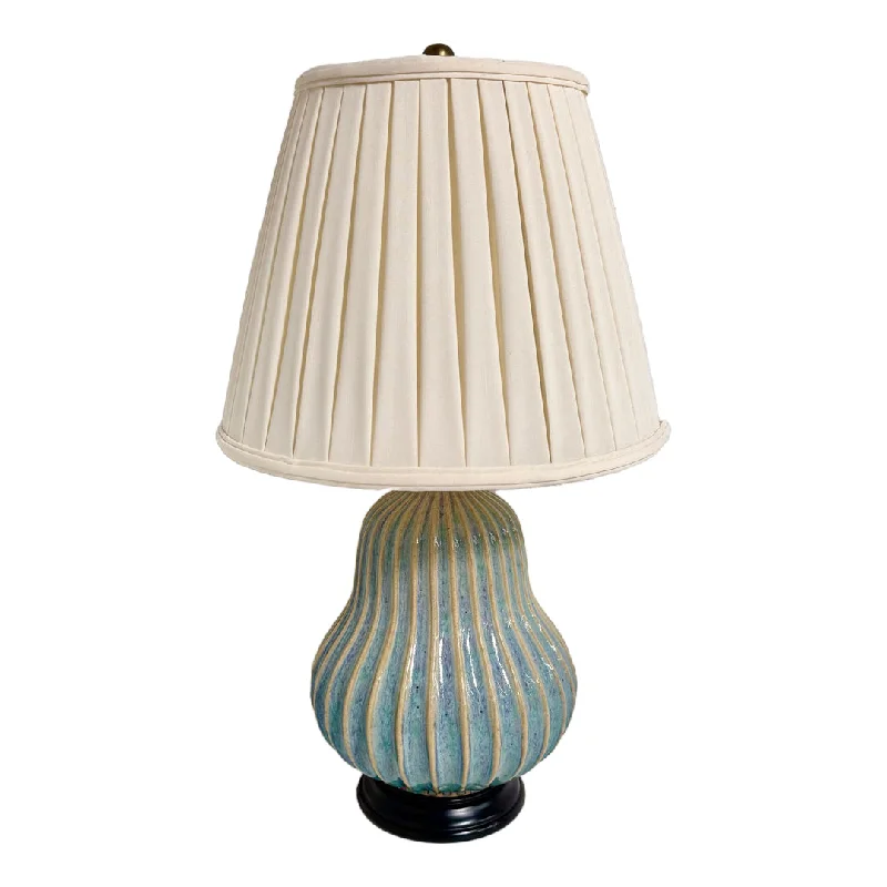 Pleated Gourd Shaped Ceramic Table Lamp