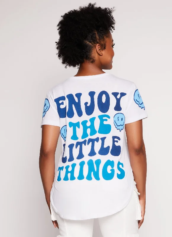 Plus Size Enjoy The Little Things Smiley Tee