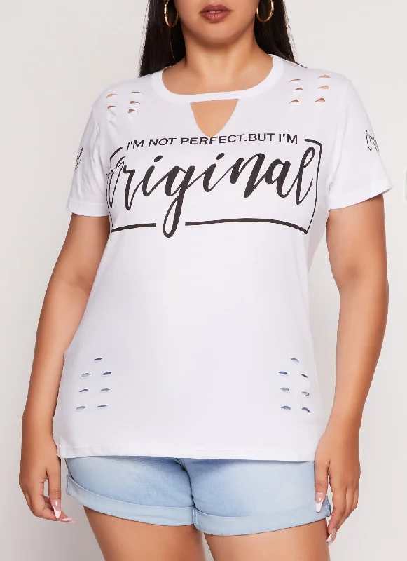 Plus Size Im Not Perfect But Im Original Graphic Tee