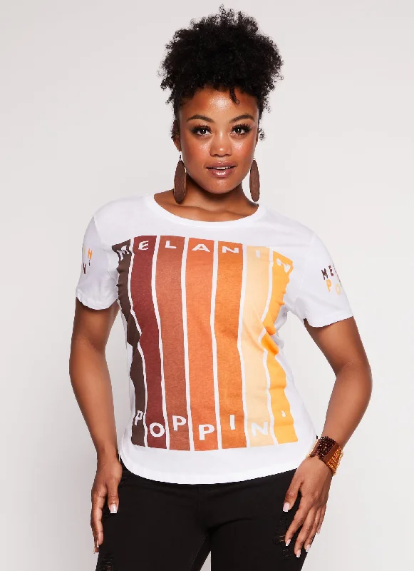 Plus Size Melanin Poppin High Low Tee