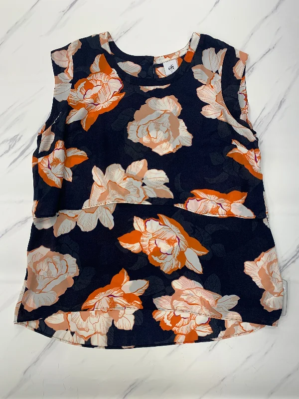 Top Short Sleeve By Cabi In Blue & Orange, Size: L