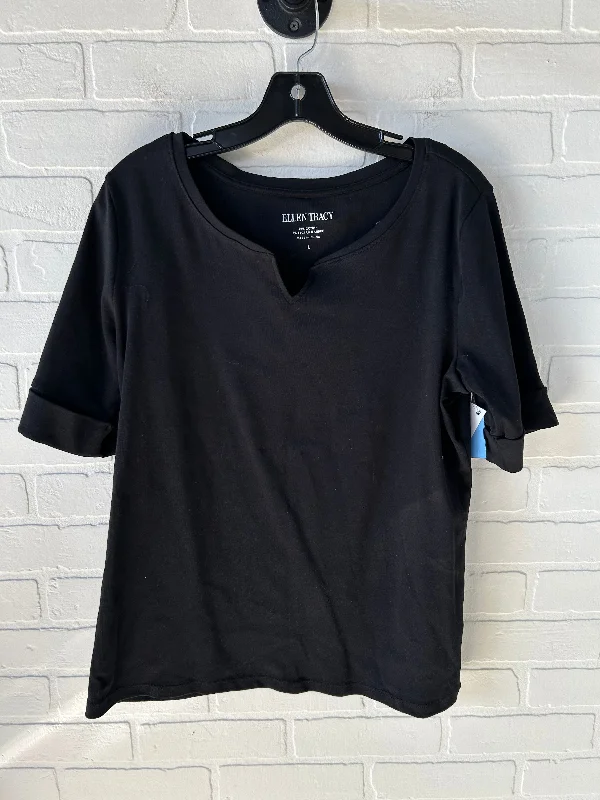 Top Short Sleeve By Ellen Tracy In Black, Size: L