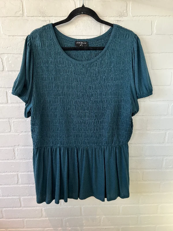 Top Short Sleeve By Lane Bryant In Teal, Size: 1x