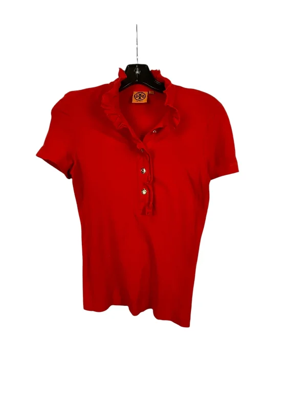 Top Short Sleeve Designer By Tory Burch In Red, Size: Xs