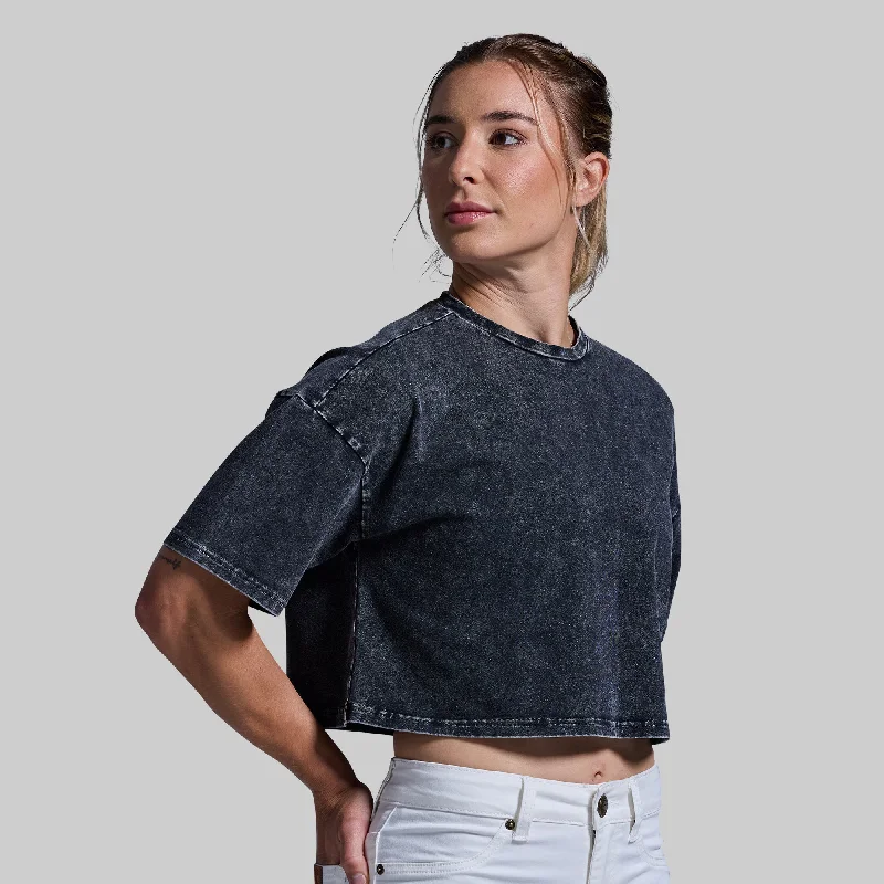 Training Crop Tee 2.0 (Washed Black)