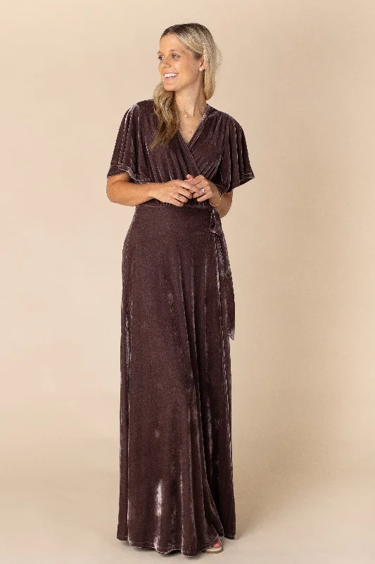 Arbor Velvet Wrap Maxi - Lt Purple