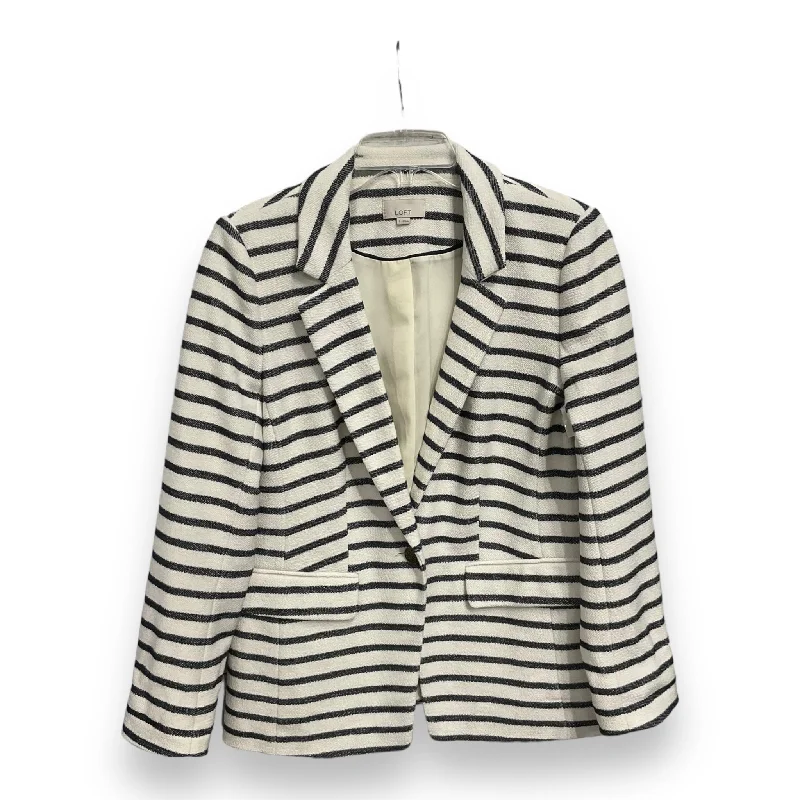 Blazer By Loft In Striped Pattern, Size: 6