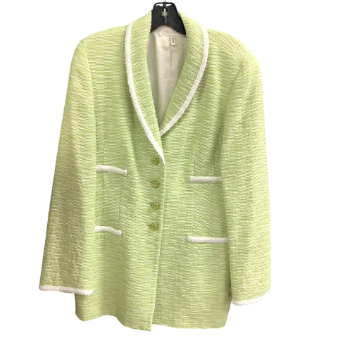 Blazer Designer By Escada In Green, Size: L