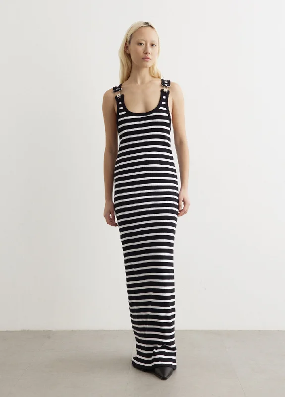 Ribbed Mariniere Long Dress