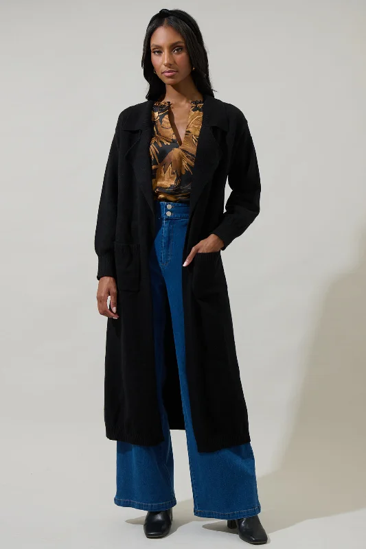 Gladis Collared Maxi Cardigan