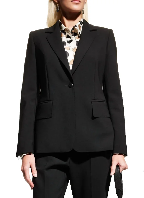 Golden Doppia Crepe Jacket In Black