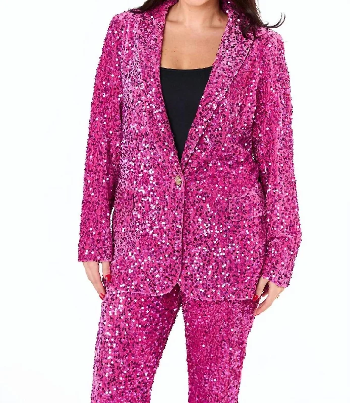 Heff Sequin Blazer In Highkey