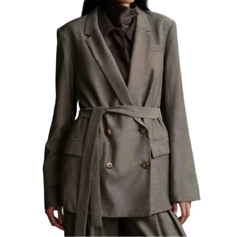 Smoking Blazer Jacket In Taupe