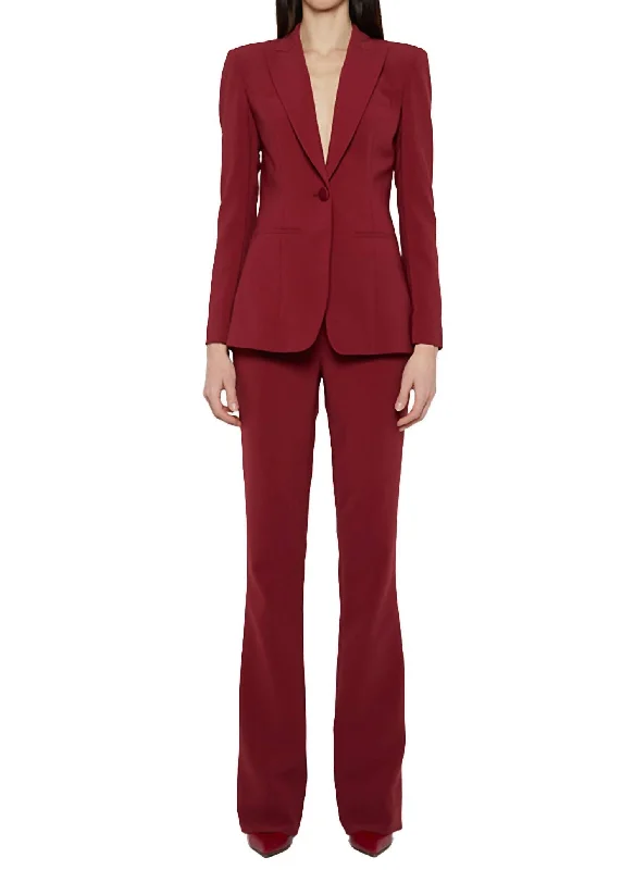 Strong Shoulder Blazer In Sangria