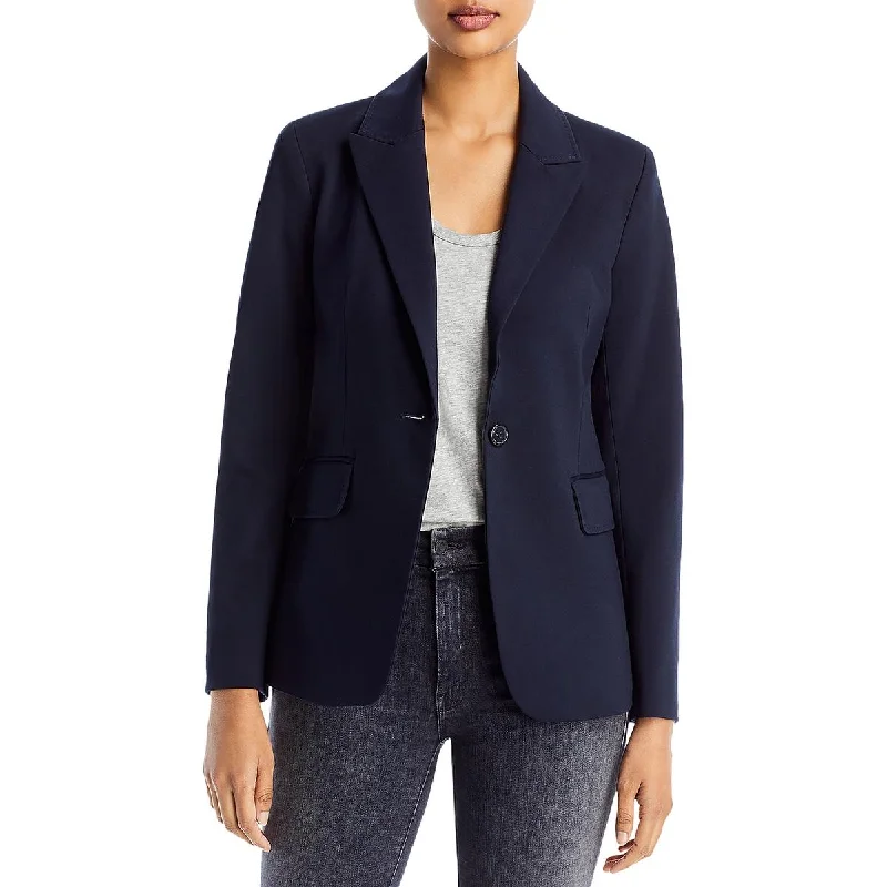 Womens Solid Workwear One-Button Blazer