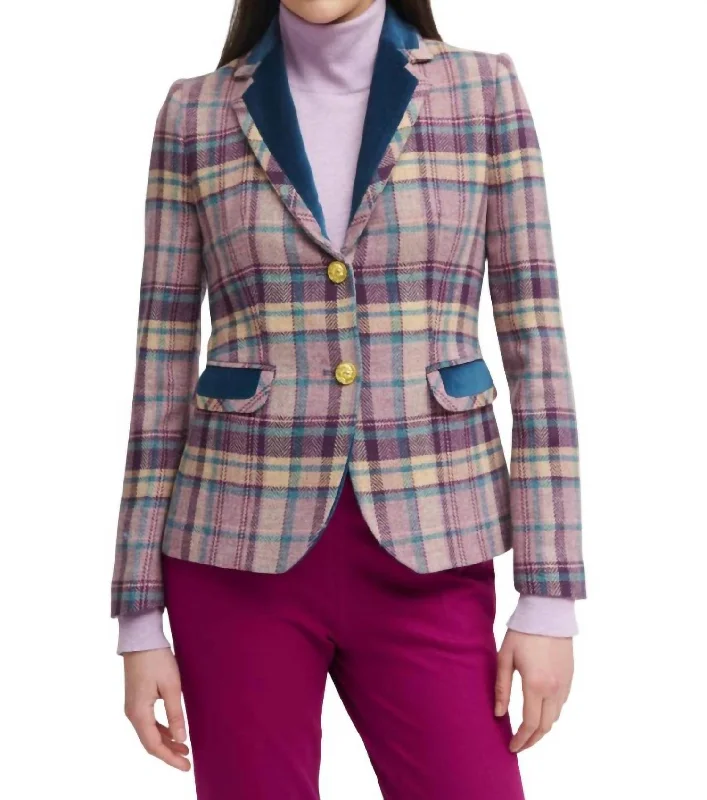 Zaragoza Tweed Blazer In Purple