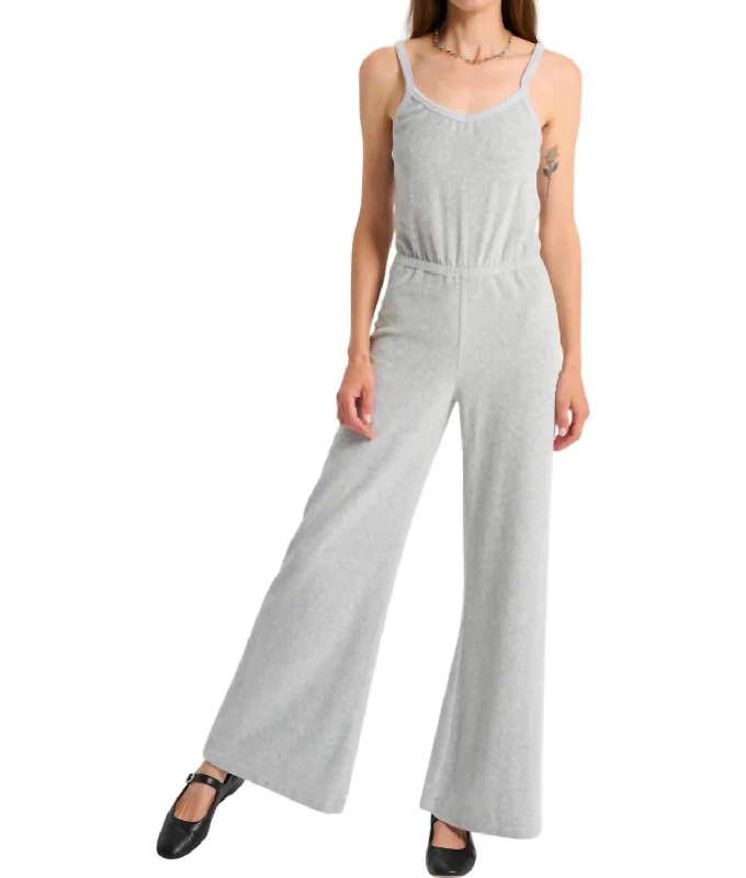 Elma Flare Jumpsuit In Heather Grey