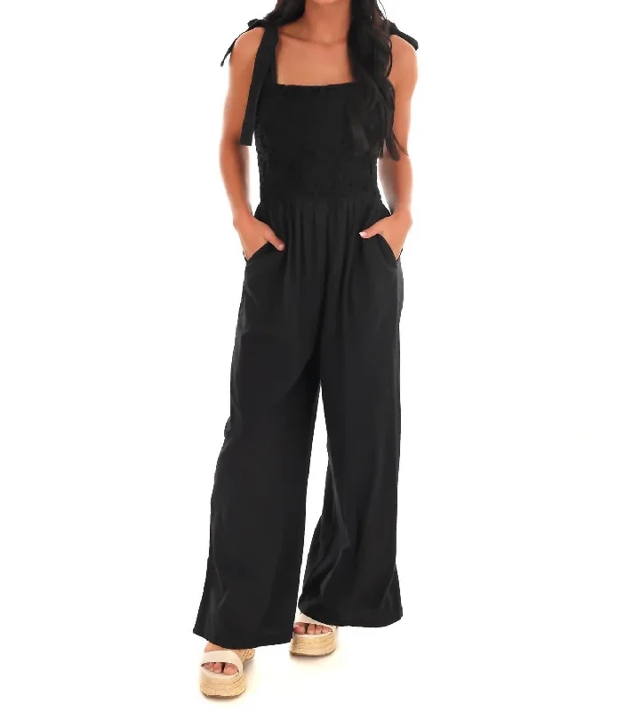 Holding On To You Jumpsuit In Black