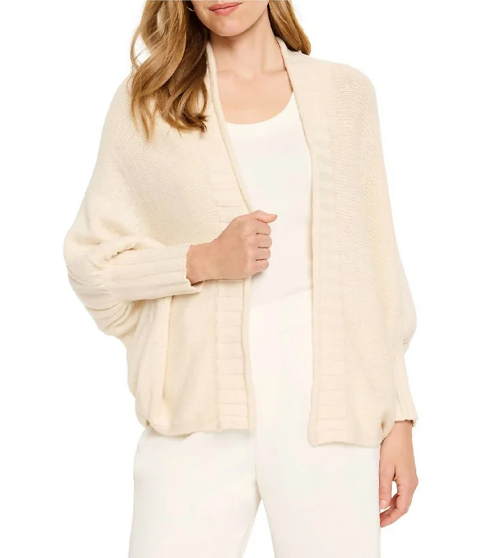 Knit Open Front Cardigan In Classic Cream