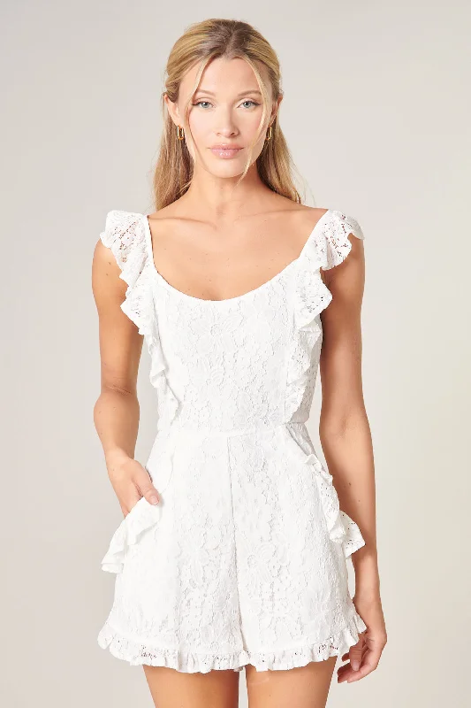 Love Letter Ruffle Lace Romper