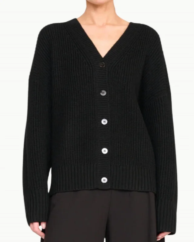 Matilda Long Sleeve Cardigan In Black