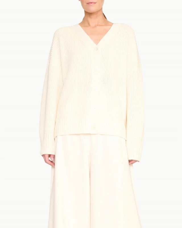 Matilda Long Sleeve Cardigan In Ivory