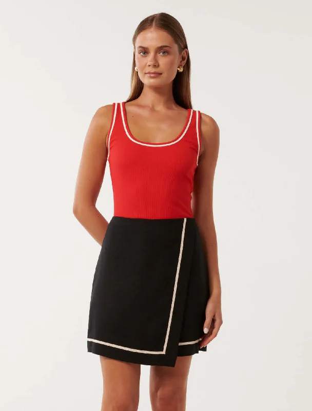 Rita Tipped Scoop Tank Top