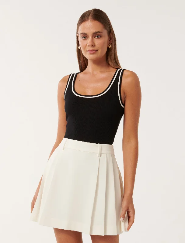 Rita Tipped Scoop Tank Top