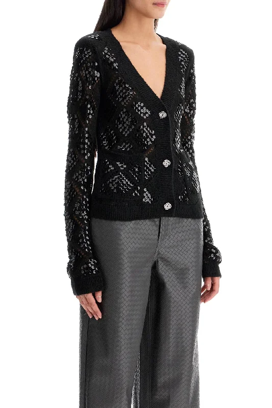 Rotate Perforated Cardigan With