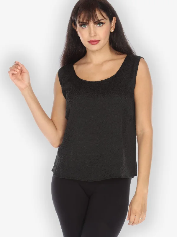 Silk Black Tank Top