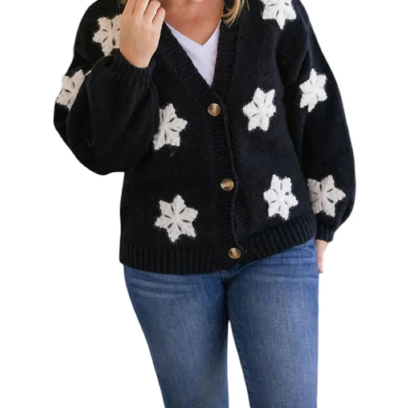 Snowflake Cardigan In Black