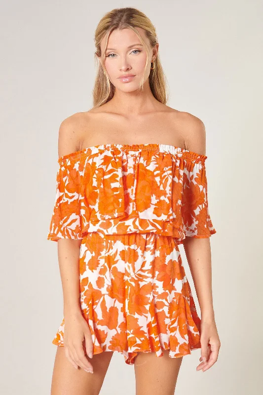 Tangelo Off the Shoulder Besame Romper