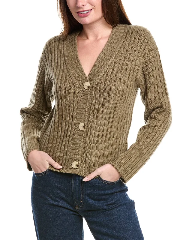 Vince Chunky Rib Wool & Cashmere-Blend Cardigan