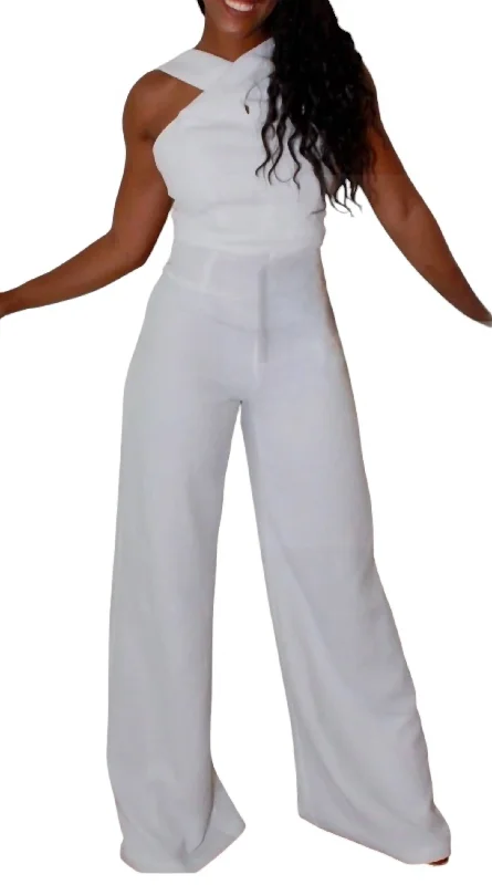 Wide Leg Jumpsuit In White