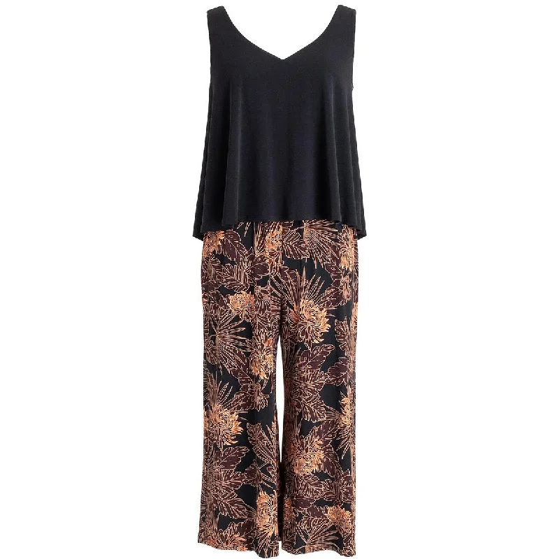 Womens Printed Cropped Jumpsuit