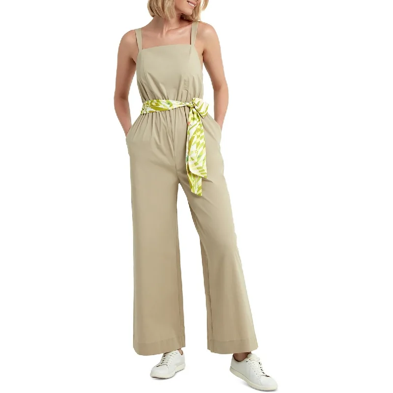 Womens Ruched Square Neck Jumpsuit