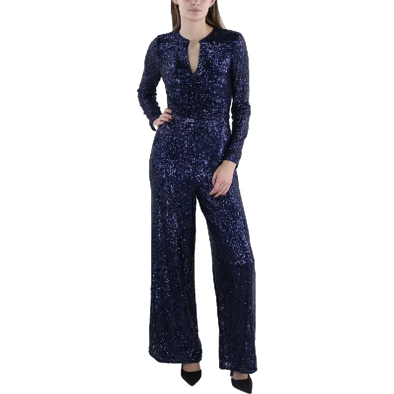 Womens Sequined Ruched Jumpsuit